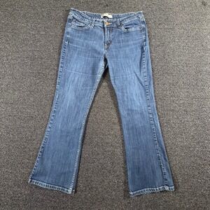 Levis 518 Superlow Bootcut Jeans Womens 31x30 Med Wash Blue Denim Flare Leg